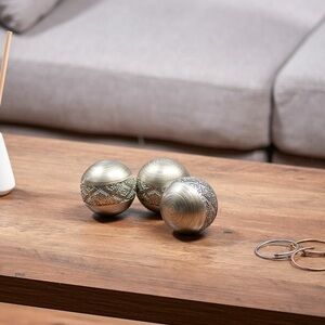 Dublin Silver Set Of 3 Orbs Decorative Spheres
